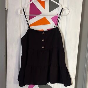 Black Tiered Camisole Tank Top